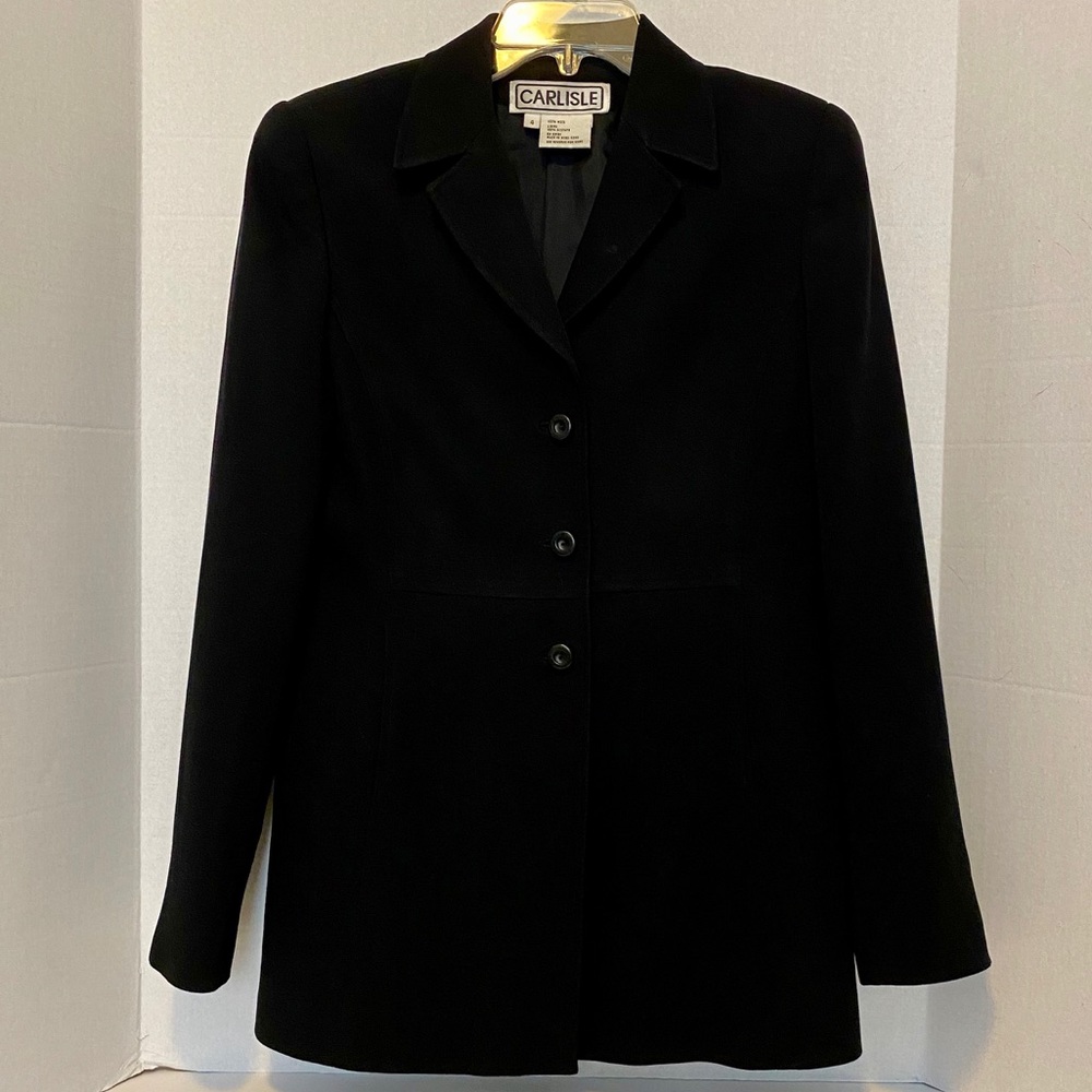 Carlisle Black 100% Wool Blazer Jacket Womens 4